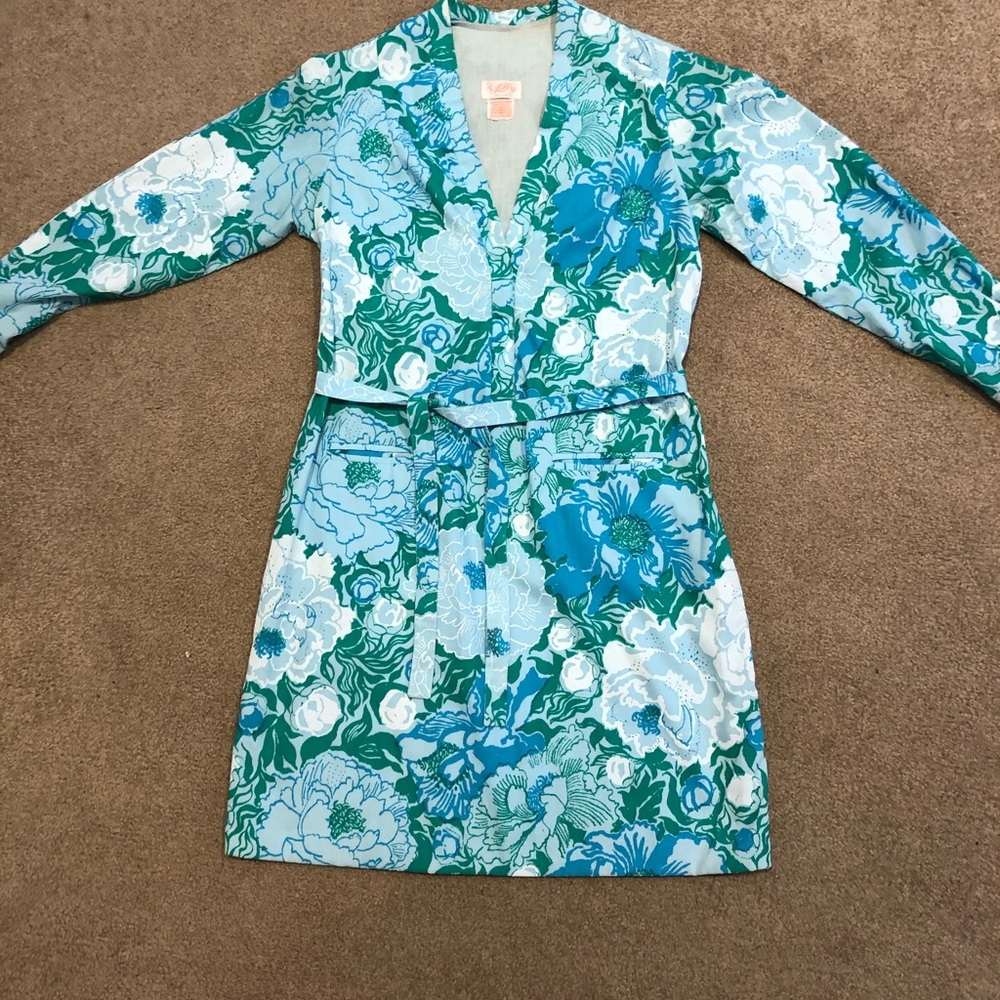 Lilly Pulitzer- Vintage Floral Blue Dress - Size 8